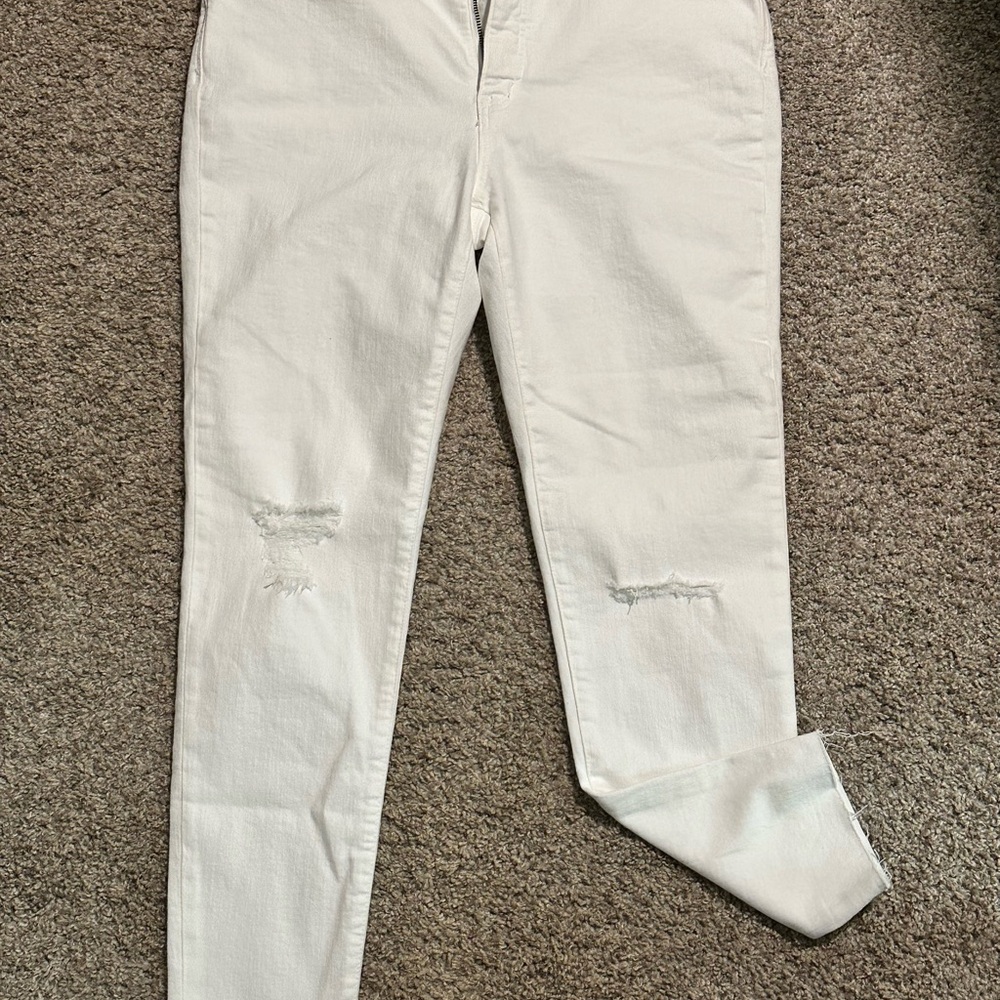 Madewell White Distressed Jeans